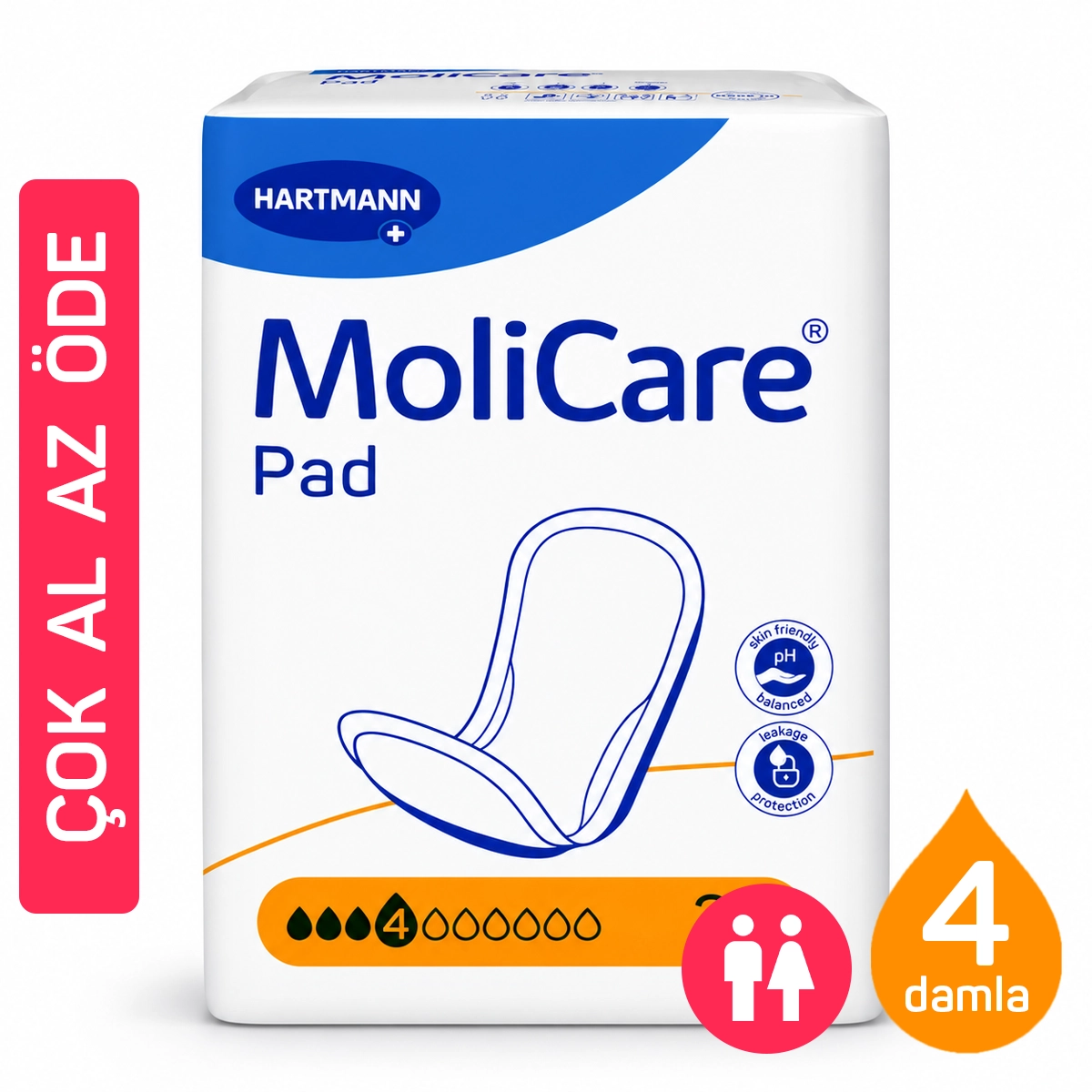 MoliCare Pad 4 Damla mesane pedi 9 paket toplam 270 adet