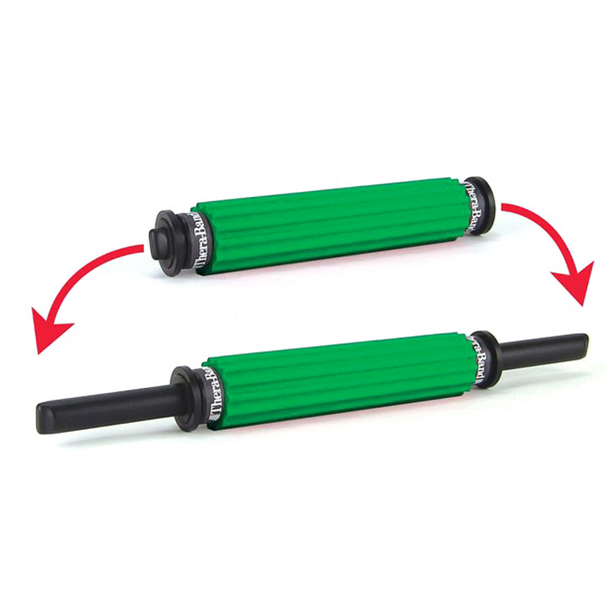 TheraBand 12011 Portable Roller Massager kapalı ve açık tutma kollarıyla ürün görseli