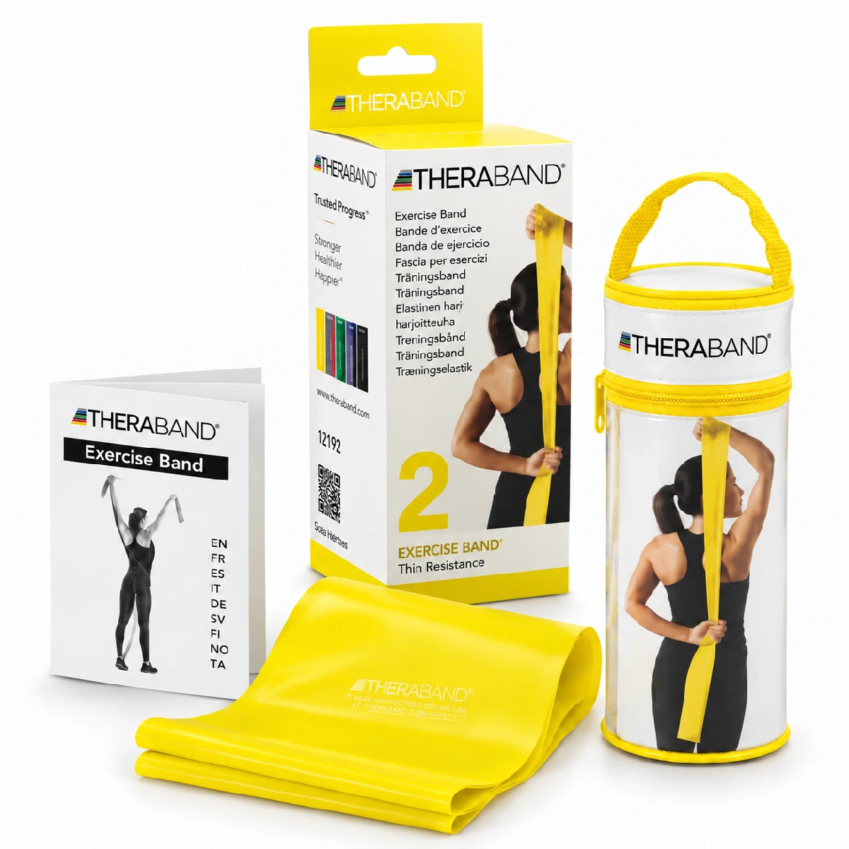 TheraBand 12192 2,5 metre çantalı sarı ince profesyonel direnç bandı