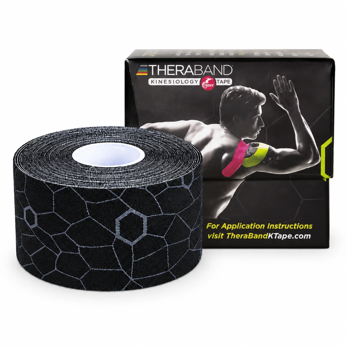 TheraBand 12926 Kinezyoloji Bandı 5 cm x 5 m Siyah/Gri kutusuz rulo ürün görseli